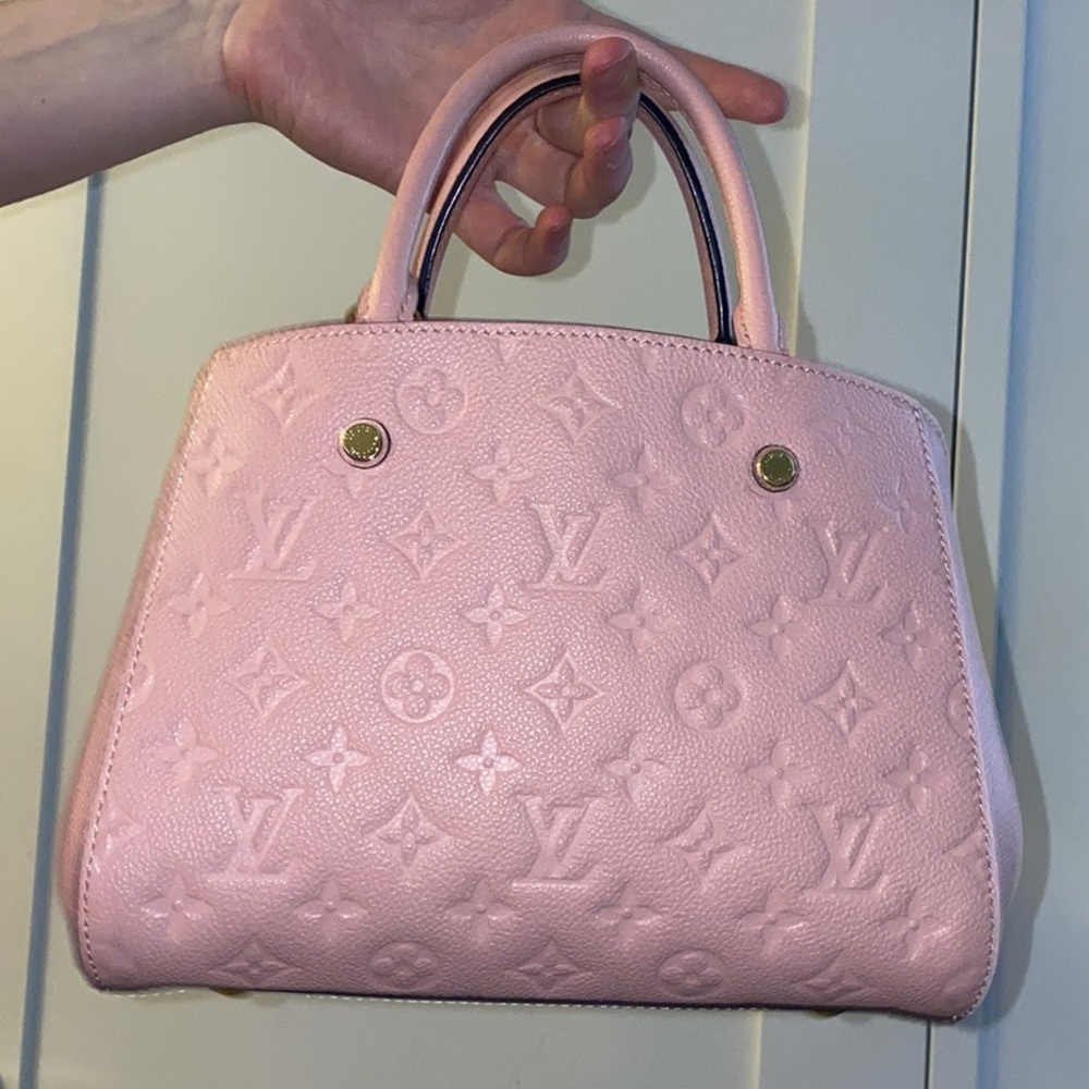 Authentic Louis Vuitton Rose Poudre Montaigne BB